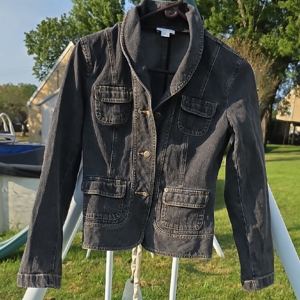 LOFT Dark Gray Jean Jacket